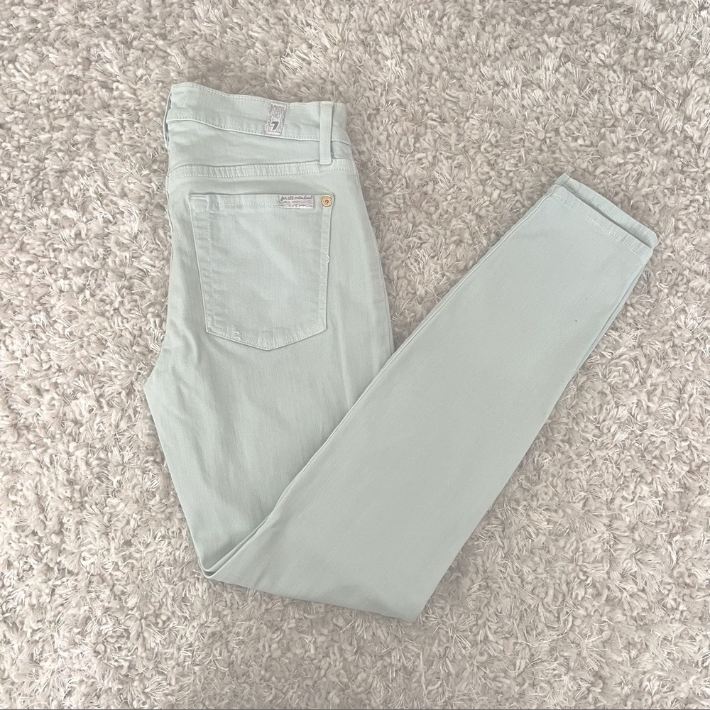 7 For All Mankind | Light Teal Skinny Jeans